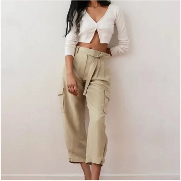 Wilfred Kafka Belted Linen Cargo Pants size 0 - Picture 1 of 8